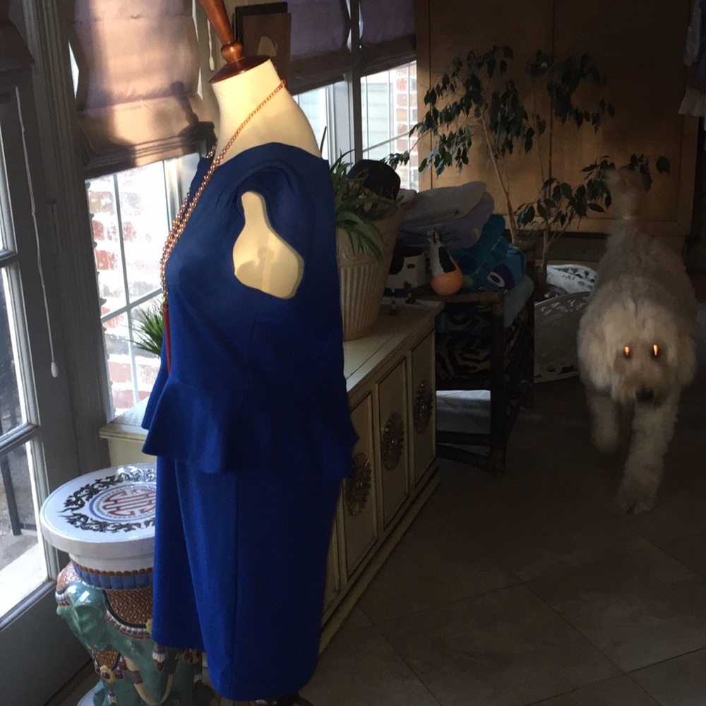 North Central Park blue dress with peplum. NWOT - Picture 2 of 5